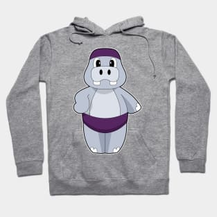 Hippo Swimming Swimming cap Hoodie